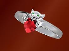 Troymart Panther Heart Right-Hand Ring - Metal and Gem Color Change - Resize -  Brightness