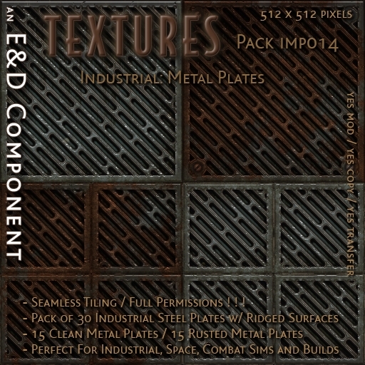 [IMP014] 30 Ridged Industrial Steel Plates, 15 Clean, 15 Rusted from E&D ENGINEERING