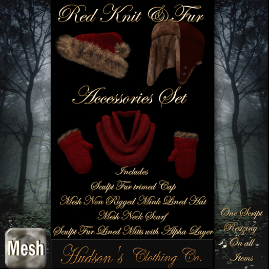 Red Knit & Fur Accessories Set*Copy* ~Candace Hudson