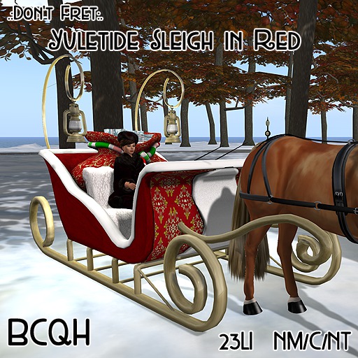 .:Don't Fret:. Yuletide Sleigh (Red) BCQH
