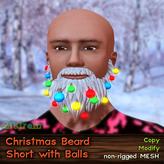 Mesh Christmas Short Beard with Balls - FAT PACK 16 colors
