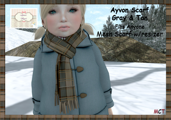 [S][A] Ayvon Scarf - Gray & Tan