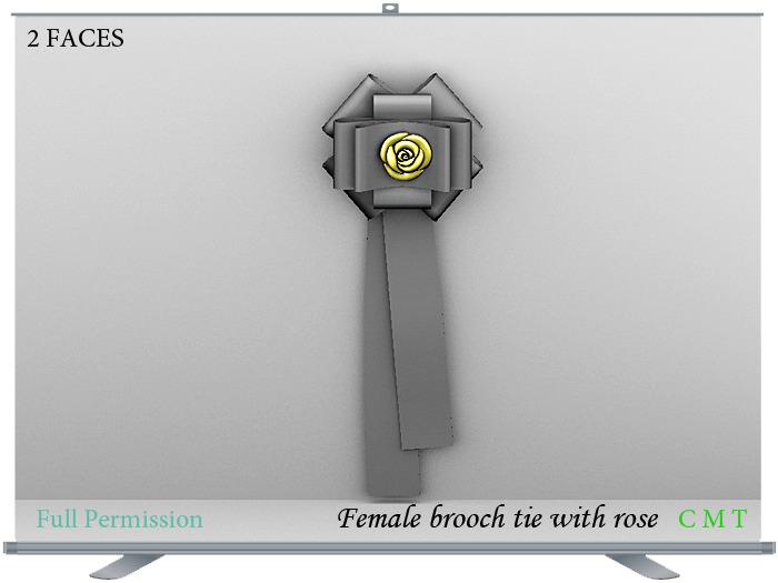 Female brooch tie with rose Full Permission