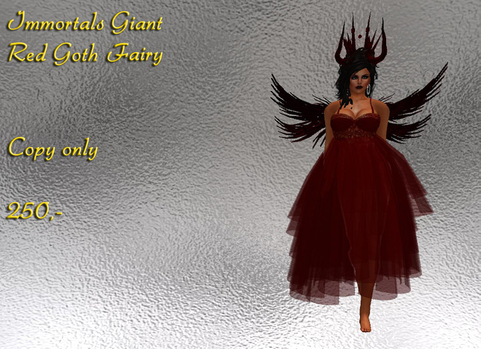 IMMORTALS GIANT RED GOTH FAIRY OUTFIT