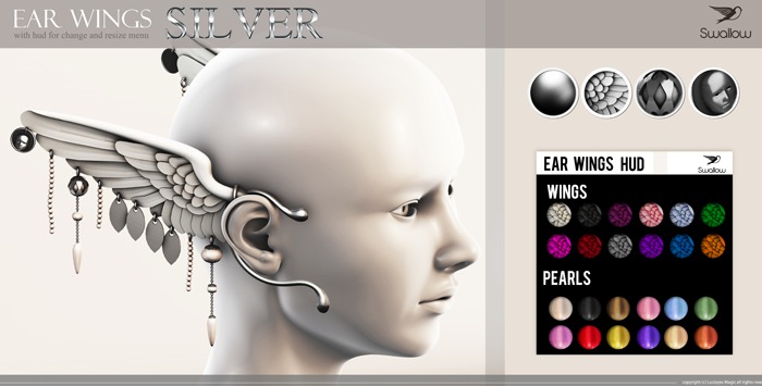 ^^Swallow^^ Ear Wings SILVER