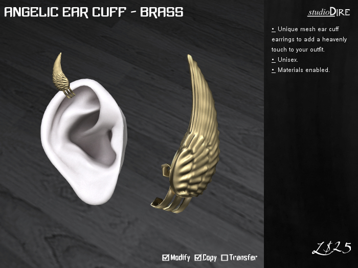 /studioDire/ Angelic Ear Cuff - Brass