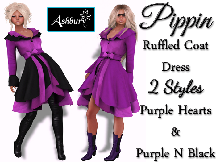 [ASHBURY] Pippin Ruffled Coat Dress-PURPLE