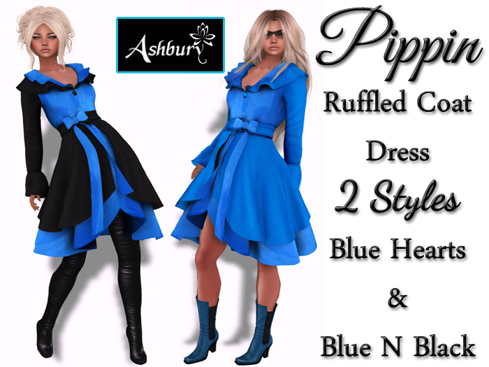 [ASHBURY] Pippin Ruffled Coat Dress-BLUE