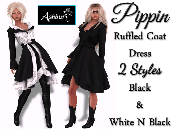 [ASHBURY] Pippin Ruffled Coat Dress-BLACK
