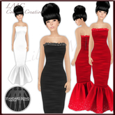 LMC Mesh Templates - Fit & Flare II - fully rigged formal dress