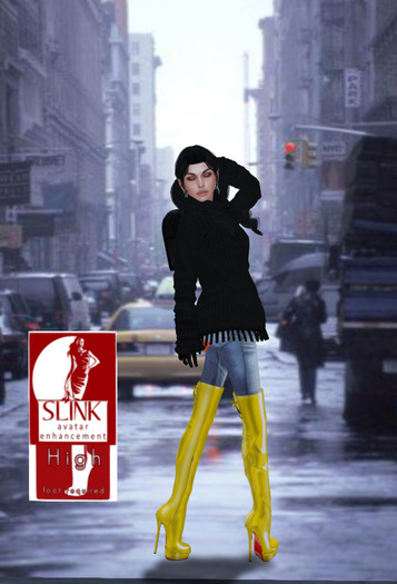 =PIA= Box HIGH SLINK Rain Thighboots YELLOW