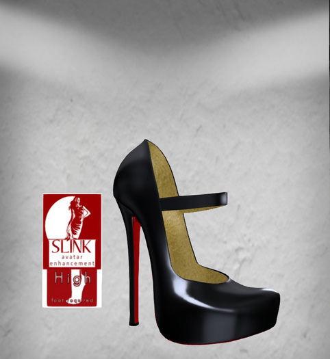 =PIA= Box HIGH SLINK PINUP pumps patent BLACK