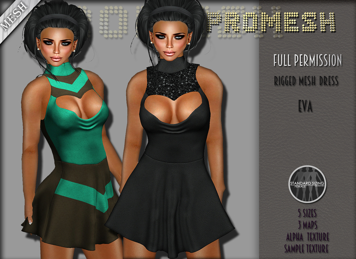 DEMO * PROMESH ●[ Full Perm ]● Rigged Mesh ● Dress / Eva