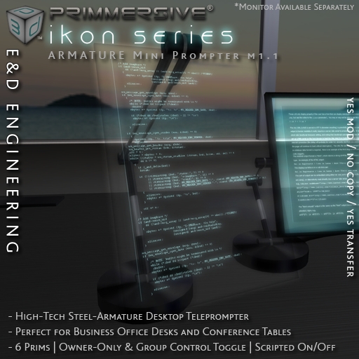 ikon.ARMATURE Desktop Teleprompter Mini-Prompter Cyber Monitor Screen m1.1 XFER by E&D Engineering