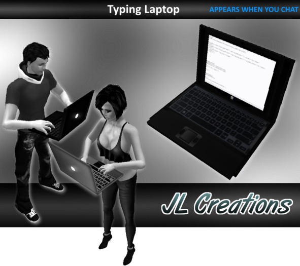 Typing Laptop Black