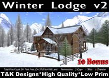 Winter Lodge v2 FREE 10 Gifts 90 Prims (34x37) UNFURNISHED ONLY L2499