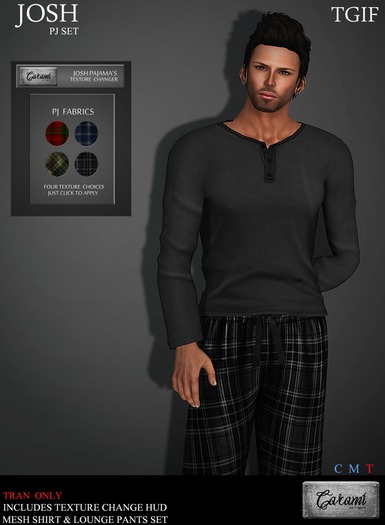.::Carami::. Josh - Flannel Mesh PJ Set