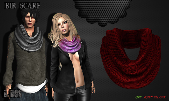 B BOS -Bir Scarf-Red-