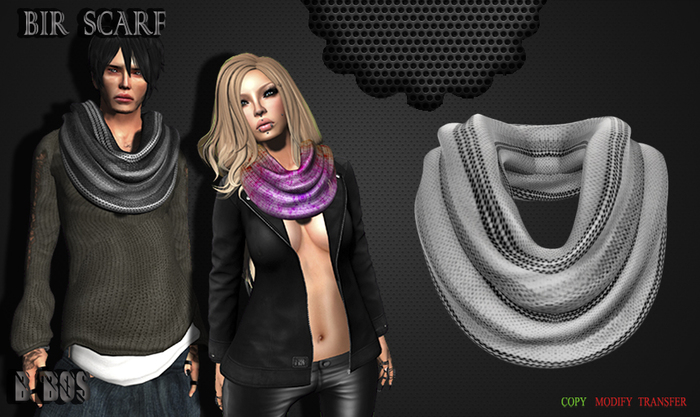 B BOS -Bir Scarf-SF White-