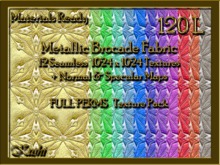 *Kushi* Metallic Brocade Fabric Seamless Textures Materials Ready Full Perms 1024x1024 Tileable Repeating