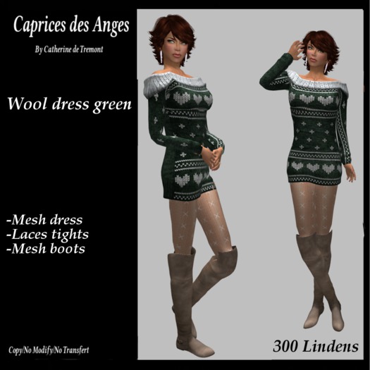 *CdT*  Wool dress green