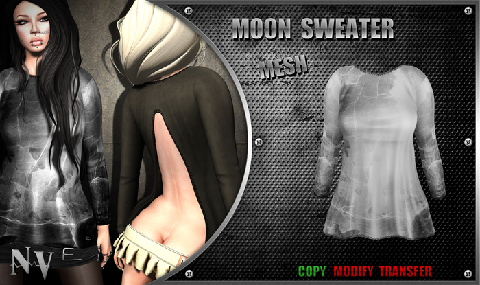 [NV] Moon Sweater -Abstract White-