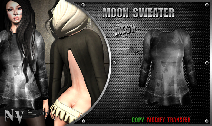 [NV] Moon Sweater -Abstract Black-