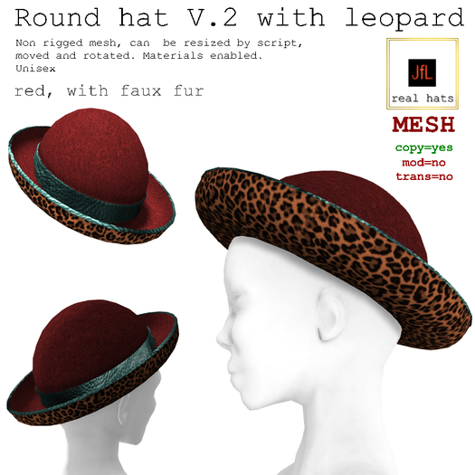 JfL round hat V.2 leopard/red boxed
