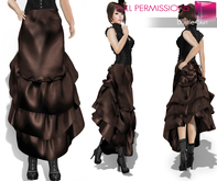 FULL PERM CLASSIC RIGGED MESH Women's Ruffled Long Front Short Back Bustle Skirt - 4 TEXTURES