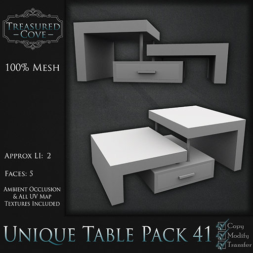 -TC- Unique Table Pack 41 Mesh 50% Discount!!