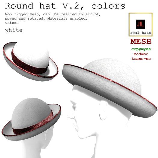 Round hat V.2 plain white boxed