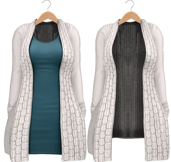 Blueberry - Babi - Belleza Venus & Slink Physique Compatible - Cardigan with Optional Dress White