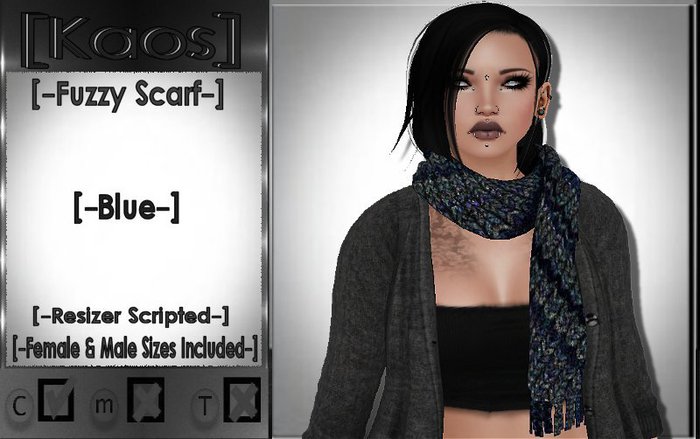 [Kaos] Fuzzy Scarf - Blue
