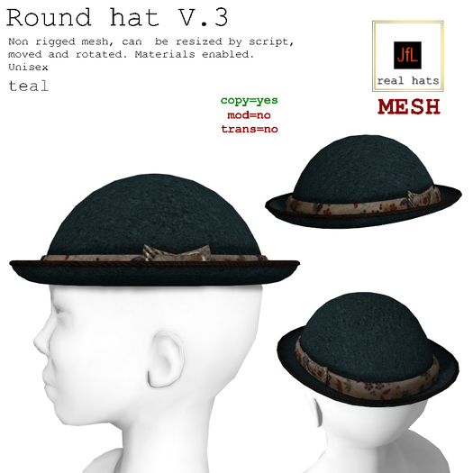 JfL round hat V.3 teal boxed