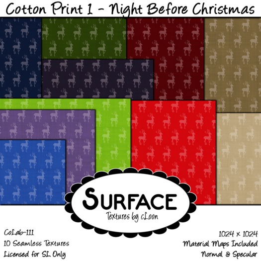 Surface - Cotton Print 1 - Night Before Christmas