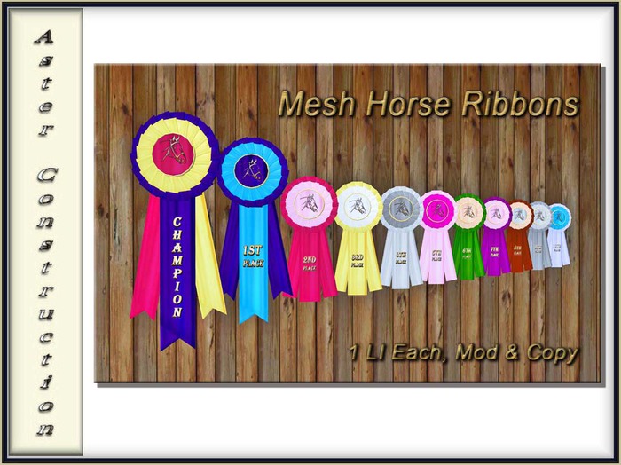 Second Life Marketplace Horse Ribbons ( Mesh)