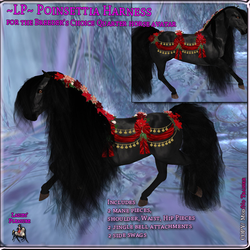 Second Life Marketplace LP Poinsettia Garland Harness Set BOXED for
