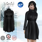 :: FineRain creations.::Kyra Black Knit Dress