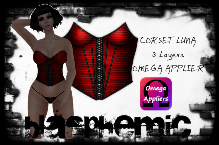 Corset Luna by BLASPHEMIC -red - 