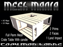 ::MM:: Full Perm Mesh Crate Table With Candle