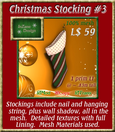 InZane Design Christmas Stocking 21 - bagged (wear or rez)
