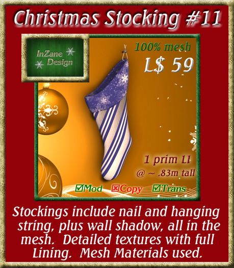 InZane Design Christmas Stocking 21 - bagged (wear or rez)