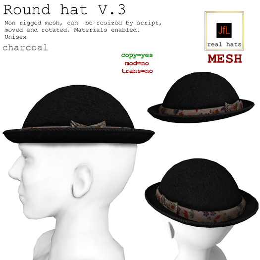 JfL round hat V.3 charcoal boxed