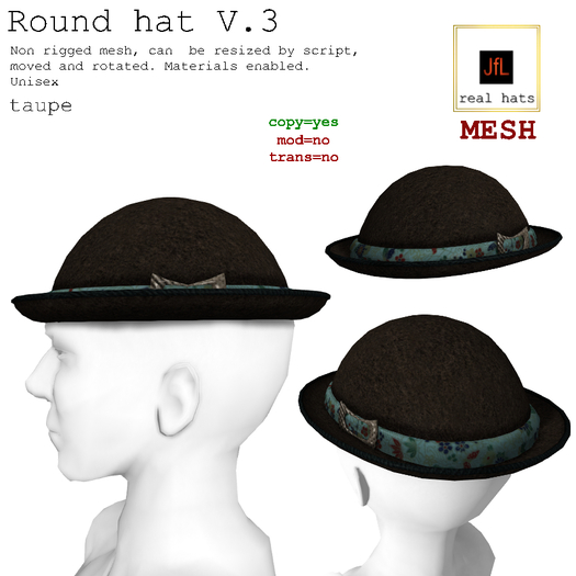 Round hat V.3 taupe boxed