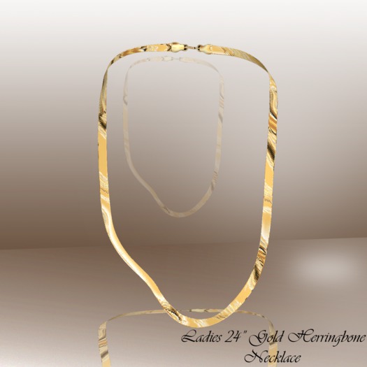 Ladies 24" Gold Herringbone