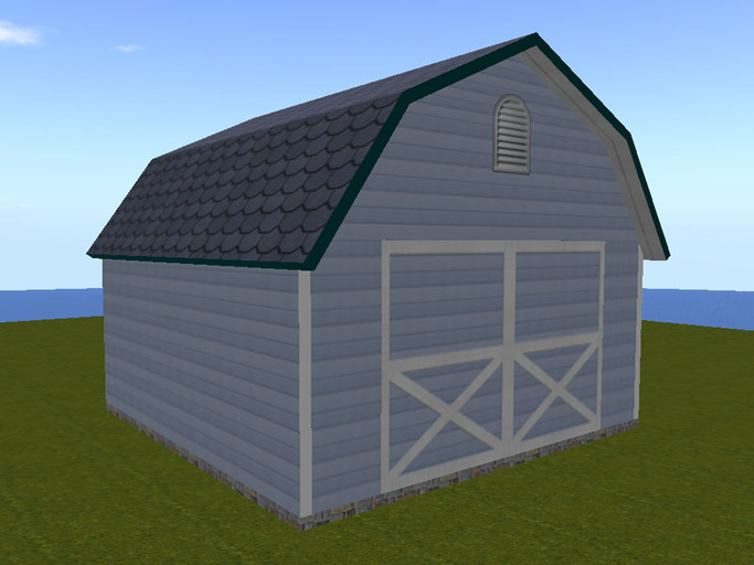 RE Blue Victorian Barn - Low Prim, Farm/Ranch/Shed/Western/Old West/Home