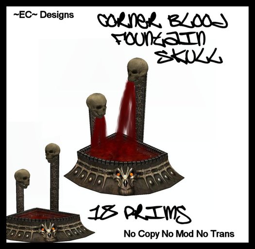 Corner Blood Fountain Skull 