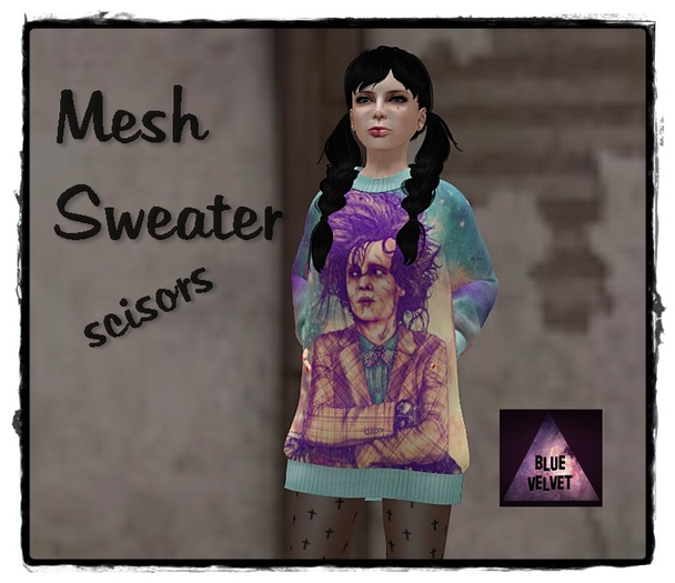 scisors hands sweater