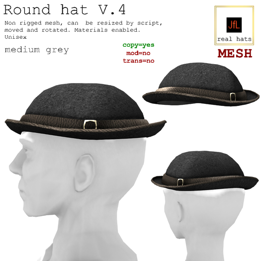Round hat V.4 medium grey boxed