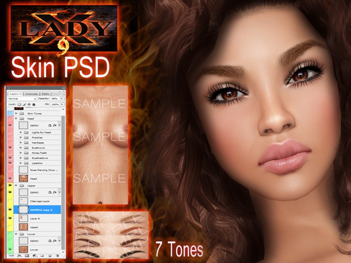 Lady-X-9 Skin PSD